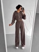 Жіночий велюровий костюм трійка (кофта+штани+топ) Uaclothes 42 Капучино (like39052-194881349) - зображення 4