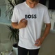 Чоловіча футболка BOSS М Oversize біла з великим логотипом Premium Casual - зображення 3