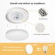 Комплект LED світильників OOWOLF 24W, 23 см, 2 штуки, три колірні температури, LED світильників, металева стельова лампа, комплект плафонів 2 шт - зображення 3