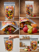 Желейные конфеты 4D Jelly Candies Peelable Fruit Gummies 400 г жевательный мармелад с жидкой начинкой в форме фруктов - изображение 4