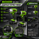 Набор аккумуляторных инструментов BOXER SR034 2в1 24 4 В с двумя аккумуляторами шуруповерт ударный гайковерт в кейсе - изображение 4