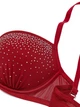 Комплект белья со стразами Victoria's Secret Pink бюстгальтер Push-up и трусики бикини 1161231026 (Красный 36A/M) - изображение 6