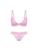 Комплект белья с пайетками Victoria's Secret Pink бюстгальтер и трусики тонг 1161149835 (Сиреневый L) - изображение 1