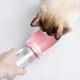 Дорожная бутылка-поилка Dogness для собак и кошек с отсеком для воды и корма 566мл, розовый - изображение 5
