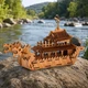 3D дерев'яний конструктор Драконовий човен Robotime Dragon Boat R-8003 122 деталей - изображение 2
