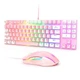 Клавіатура для комп'ютера Onikuma ігрова RGB + миша біло-рожева (G26+CW905) - зображення 2