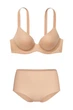 Комплект белья: бюстгальтер push-up и трусики-шортики Victoria's Secret 85D/XL Бежевый (152971) - изображение 1