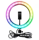 Кольцевая RGB LED лампа 36 см MD14639 Светодиодный кольцевой свет для селфи и блогеров с держателем для телефона, регулировкой яркости и вращением на 360 градусов - изображение 2