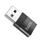Переходник Hoco UA17 с USB на Type-C адаптер для флешки и зарядки телефона Черный - изображение 5