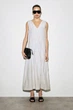 Жіноча міді-сукня COS Sculpted Pleated Linen Midi Dress Light grey 38 (1327614002) - зображення 1