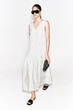 Жіноча міді-сукня COS Sculpted Pleated Linen Midi Dress Light grey 36 (1327614002) - зображення 2