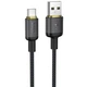 Кабель зарядки Hoco X128 USB to Type-C 3A 1 м з підтримкою швидкої зарядки та передачі даних Чорний - зображення 1