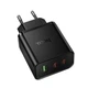 Сетевое зарядное устройство Hoco N75 2x USB-C + USB-A QC3.0 PD 65W Black (6942007673839) - изображение 2