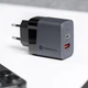 Сетевое зарядное устройство Forcell F-Energy GaN USB C + USB A QC4.0 PD 4A 45W Grey (5904596231440) - изображение 2