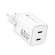 Зарядное устройство Forcell F-Energy Mini GaN III 2 x USB C PD QC4.0 45W White (5903396380129) - изображение 2