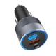 Автомобільний зарядний пристрій Forcell F-Energy Alu 2 x USB C + USB A QC4.0 PD SFC2.0 3A 85W Grey (5903396275746) - зображення 3