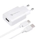 Сетевое зарядное устройство Forcell F-Energy USB A QC3.0 2.4A 18W + кабель USB A to USB C White (5901737373304) - изображение 2