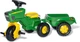 Traktor na pedały Rolly Toys Rolly-Kid John Deere 3-Kołowy z Przyczepą 052769 Zielony (4006485052769) - obraz 1