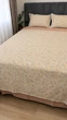 Комплект постельного белья Mency Home Collection из вареного хлопка Евро 200×230 см с кружевом, бежево-коричневый с цветами - изображение 5