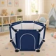 Дитячий манеж Malatec 126×109×65.5 см зі сталевим каркасом, тканиною Oxford 210D, сітчастими стінками, навантаженням до 50 кг, складаною конструкцією синій - изображение 4