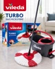 Швабра с ведром Vileda Turbo 2в1 Microfibre набор для уборки с педальным отжимом микрофибра для всех типов твердых полов ламината плитки паркета 1 комплект (4023103194113) - изображение 1