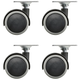 Набор мебельных колёс Parkside HG13445 с тормозами 40 мм 8 шт Black-Grey (3_08575) - изображение 2