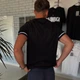 Чоловіча футболка BOSS M чорна з контрастними смугами на рукавах та логотипом Premium Casual - зображення 4