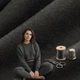 Ткань Интерлок, трикотажное полотно, трикотаж, 200 гр/м2 160 см хлопок, плотная, мягкая, натуральная, для футболок черный м.п. - изображение 7