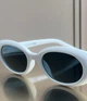 Солнцезащитные очки Ray-Ban RB4441D белые, синяя линза, овальные, женские, унисекс, - изображение 8