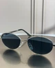 Солнцезащитные очки Ray-Ban RB3774D серебро, темная серо-зеленая линза, овальные, унисекс, - изображение 9