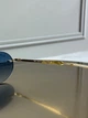 Солнцезащитные очки Ray-Ban RB3767 золото, голубая градиентная линза, безободковые, овальные, унисекс, - изображение 7