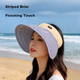 Жіночий літній сонцезахисний капелюх GLO-STORY у смужку, дихаючий, складаний, з відкритим верхом - зображення 7