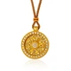 Колье женское Qlady Eight Treasures Compass Sand Gold длинное с кулоном зодиака, легкое - изображение 8