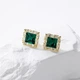 Серьги-гвоздики Qlady серебряные с зеленым камнем женские - изображение 9