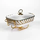 Мармит фарфоровый Tiffany 1 л на металлической подставке со стеклянной крышкой - изображение 4