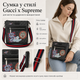 Сумка в стиле Gucci x Supreme черная 23×21×5 см - мессенджер через плечо с ремешком и брюшком в комплекте - изображение 3