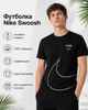Чоловіча футболка Nike Swoosh чорна — літня бавовняна Найк 100% бавовна, розмір XL - зображення 2