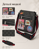 Сумка Gucci x Supreme Soft GG Messenger темно-серая мужская - мессенджер через плечо с принтом GG, патчами и ремешком, 25х22х6 см - изображение 4