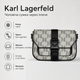 Сумка Karl Lagerfeld чоловіча світло-сіра — месенджер Карл Лагерфельд через плече з ремінцем, розмір 22х14 см - зображення 2