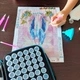 Органайзер Malatec для алмазної вишивки кейс з ручкою 32x22 см на 60 баночок для стразів професійний набір для творчості з аксесуарами для рукоділля контейнер для зберігання інструментів та кристалів для викладання картин мозаїкою - зображення 3