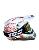 Эндуро кроссовый мотошлем Helmet Rock бело красный XL + очки Profi 100% черно белые стекло поляризация - изображение 5