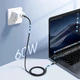Кабель Choetech USB 2.0 Type-C M to Type-C M 1.2м 60W в оплетке Black (XCC-1014) - изображение 2