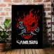Интерьерная картина Киберпанк 2077, Cyberpunk 2077, Samurai, декор комнаты геймера, 42×30 см (id6458) - изображение 1