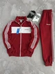 Весняно-осінньо-літній Спортивний костюм Adidas, чоловічий, кофта-штани, червоний, розмір XL - изображение 3