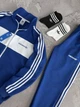 Весняно-осінньо-літній Спортивний костюм Adidas, чоловічий, кофта-штани, синій, розмір XL - изображение 4
