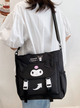 Женская подростковая сумка шоппер через плечо для школы Куроми Kuromi Sanrio Hello Kitty геншен, манги, Мелоди аниме черный (AN)32335 - изображение 2