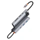 USB-хаб Baseus Metal Gleam Multifunctional 7-in-1 USB-C to 2xUSB-A/2xUSB-C/HDMI/SD/TF Grey (WKWG020113) - зображення 13
