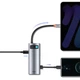 USB-хаб Baseus Metal Gleam Multifunctional 7-in-1 USB-C to 2xUSB-A/2xUSB-C/HDMI/SD/TF Grey (WKWG020113) - зображення 15
