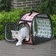 Сумка переноска для животных CosmoPet складная с иллюминатором для кошек собак грызунов птиц 340x200x200 мм текстильная овальная для путешествий до 3 кг - изображение 5