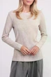 Жіночий лонгслів в рубчик Giulia MOSSLINES 7003/150 M Beige-almond melange, трикотажний, з довгими рукавами, базовий - зображення 6